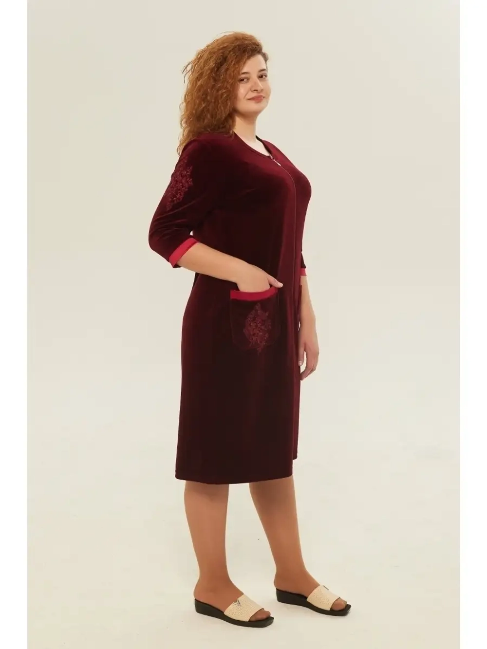 Халат домашний теплый на молнии