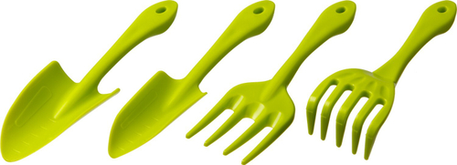 Набор садовый РОСТОК пластиковый, 4 предмета: Вилка, грабельки, 2 совка