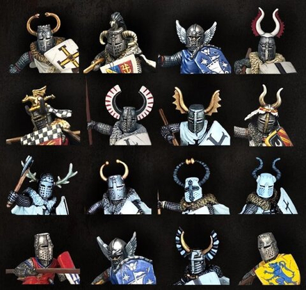 VXE002 Medieval & Fantasy Heads, Cloaks & Shields