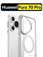 Чехол для Huawei Pura 70 Pro WLONS Spirit Shield прозрачный, с MagSafe и металлической подставкой в блоке камеры