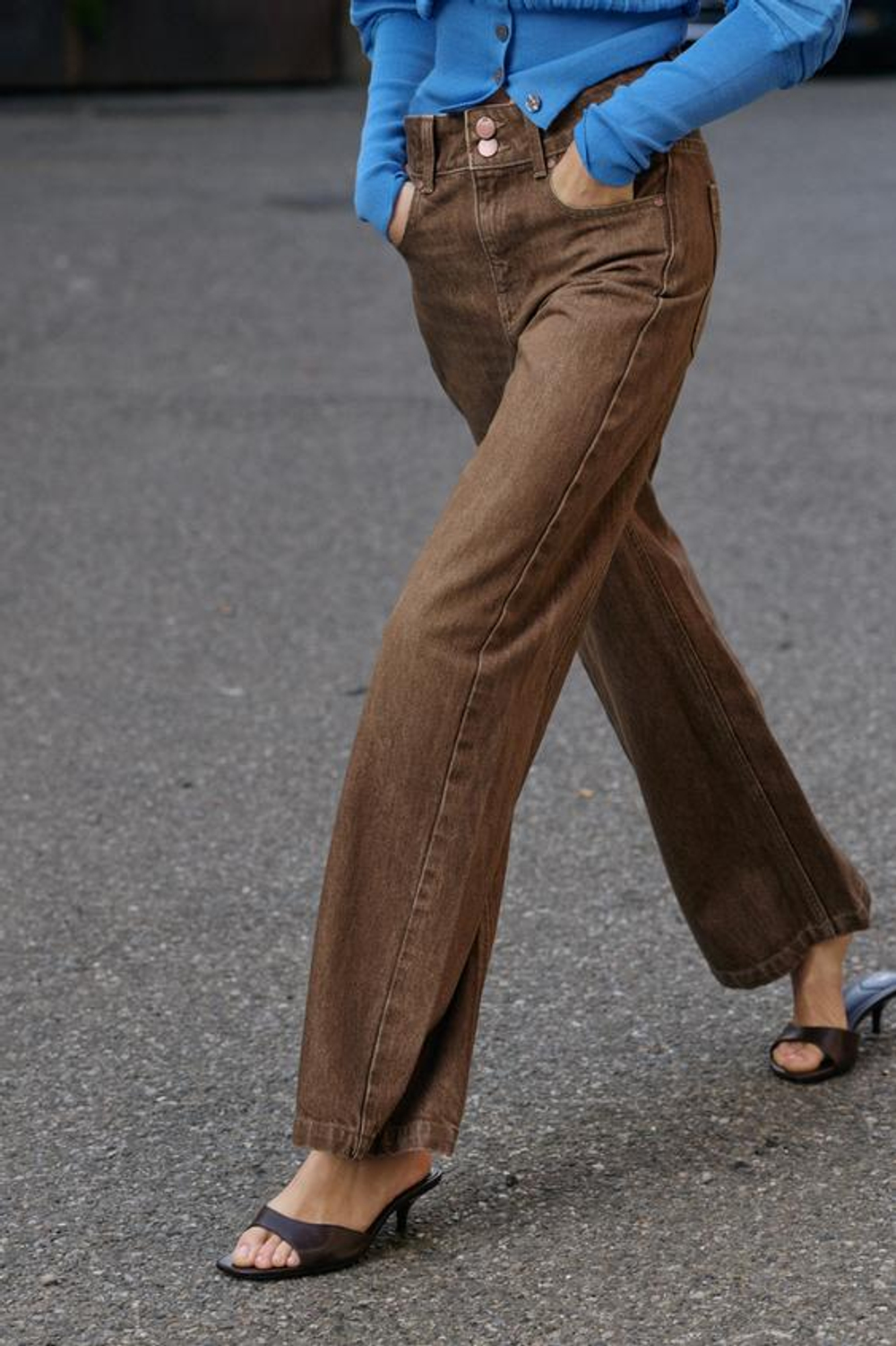 ZARA ДЖИНСЫ Z1975 WIDE LEG СО СРЕДНЕЙ ПОСАДКОЙ, РЖАВЫЙ