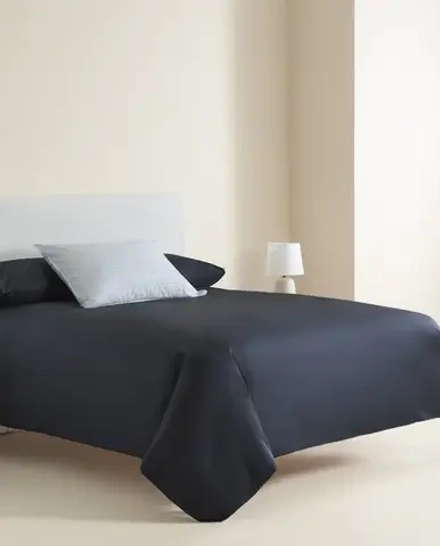 ZARA HOME ПРОСТЫНЯ ИЗ ПЕРКАЛЯ (КОЛИЧЕСТВО НИТЕЙ 300), ТЕМНО-СИНИЙ
