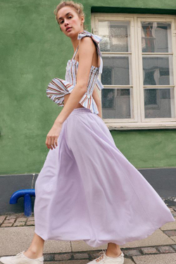 ZARA ЮБКА-НАКИДКА МИДИ, ЦВЕТ МАЛЬВЫ