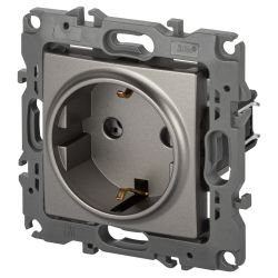 Розетка ЭРА Серия 12 12-2101-16 2P+E Schuko 16А-250В титан