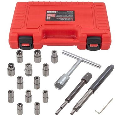 Набор фрез для чистки и восстановления посадочных мест дизельных форсунок,17пр.(14х14,15.5х15.5,17х17,15х19,17х17.5,17x19,17х19.5,17х20,17х21,17.5х20. Forsage F-917G7