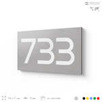 Номер на дверь 733, табличка на дверь для офиса, квартиры, кабинета, аудитории, склада, серая 120х70 мм, Айдентика Технолоджи