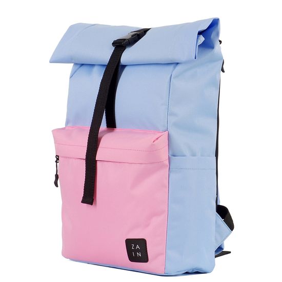 Рюкзак Zain Rolltop 247. Голубой. Розовый