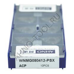 Пластина твердосплавная ISO WNMG080412-PSX ACP20E AHNO по стали, получистовая