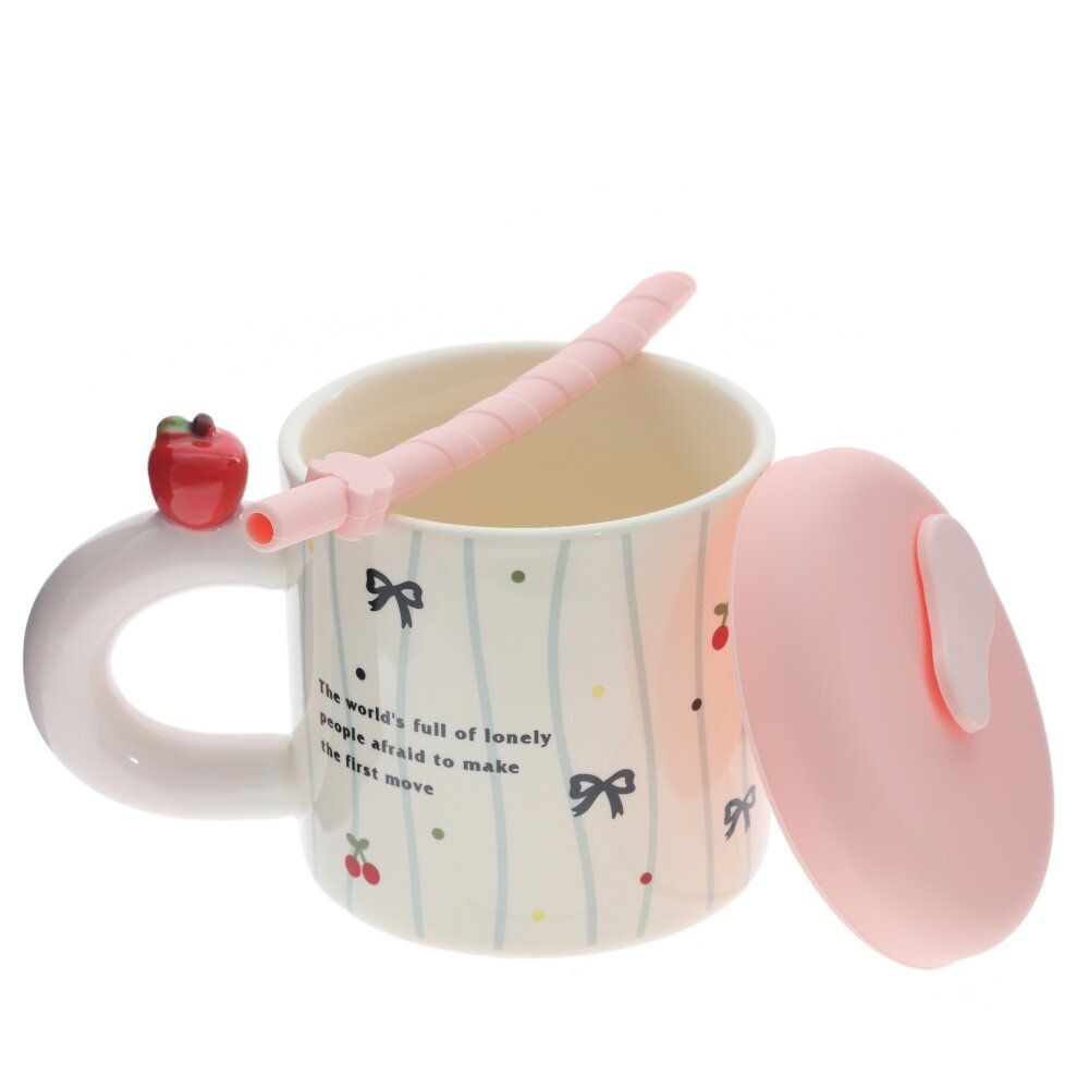 GAEM Кружка с крышкой и трубочкой, 330 мл, L14 W9 H14 см, 4в.