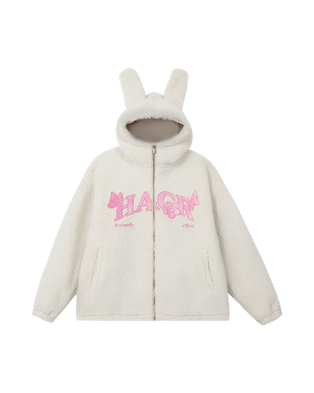 Шерповая куртка HARSHandCRUEL "Bunny Hood" Oversized Sherpa Jacket