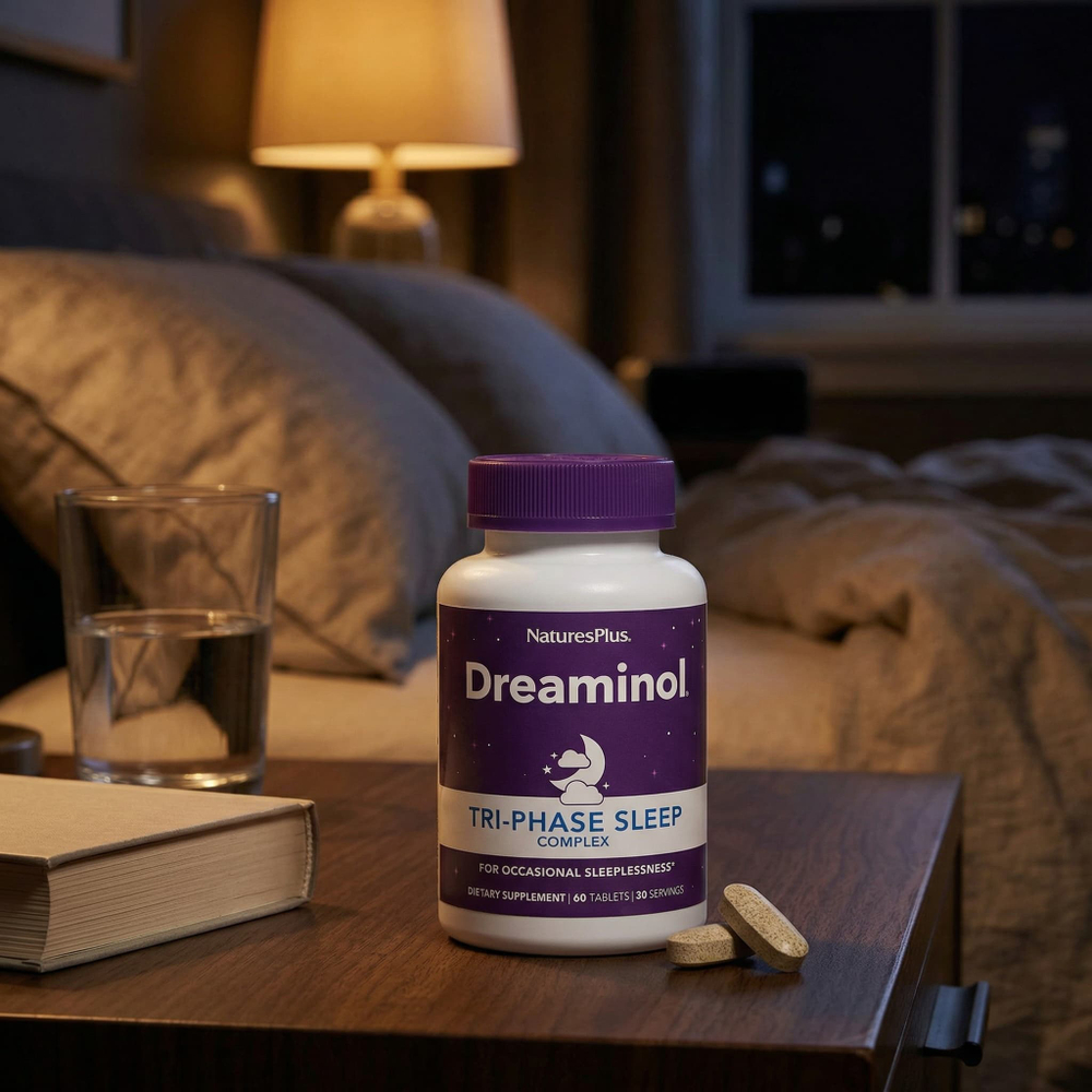 NaturesPlus, Dreaminol®, трехфазный комплекс для сна, 60 таблеток