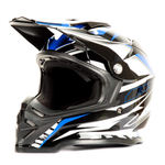 Шлем мото кроссовый HIZER B6197 №4 (S) black/blue/white