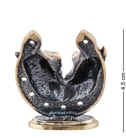 Народные промыслы AM-3965 Фигурка «Подкова Лошадки на счастье» (латунь, янтарь)