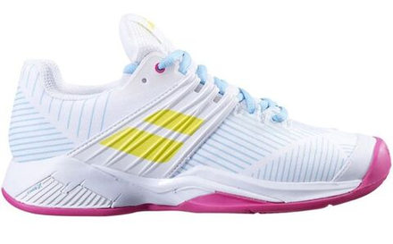 Женские Кроссовки теннисные Babolat Propulse Fury Clay Women - white/sulphur spring