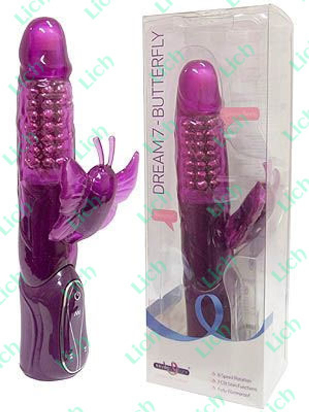 Соблазнительный ротатор со стимуляцией клитора Dream Butterfly,19 см