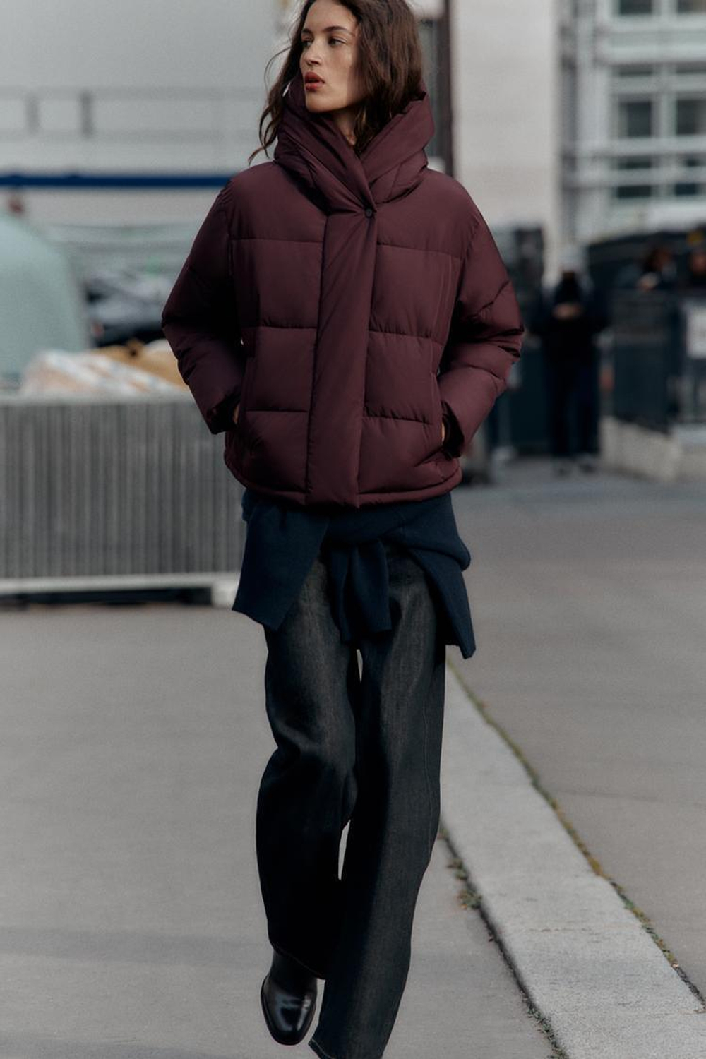 ZARA КОРОТКИЙ АНОРАК С КАПЮШОНОМ WATER REPELLENT WINDPROOF, БУРГУНДИ