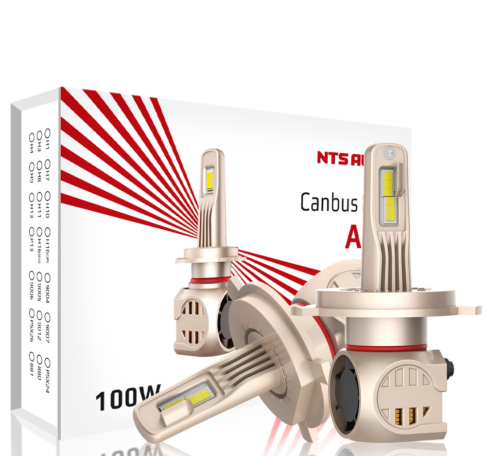 Автолампа LED Н 4 к-т NTS (вентилятор+радиатор) A95 100W CANBUS 4300K 5500Lm  (A95-H4-4300K)