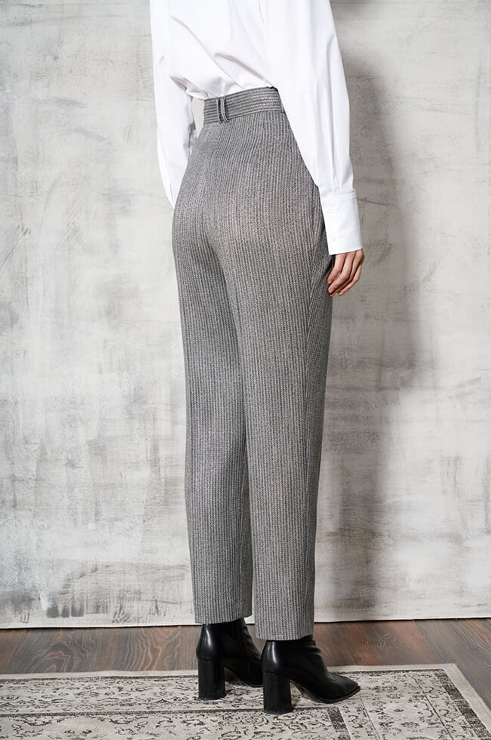 3854 Брюки женские (серый жаккард)