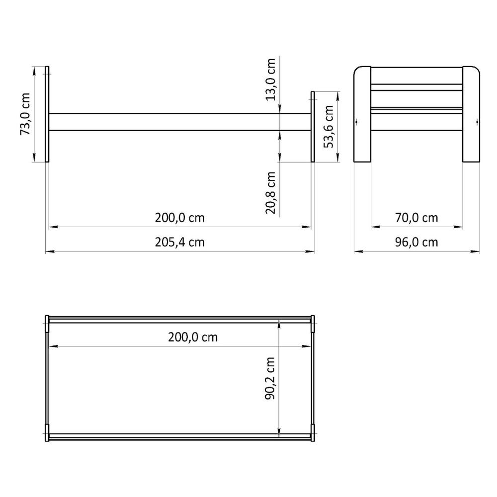 Кровать деревянная 90х200 односпальная Берт с основанием, из сосны, белая