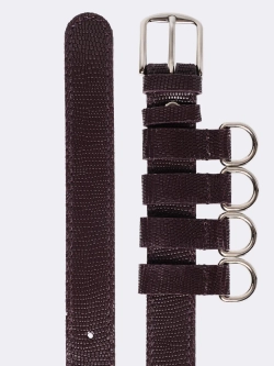 Ремень со шлевками винный "Рептилия" OLA OLA