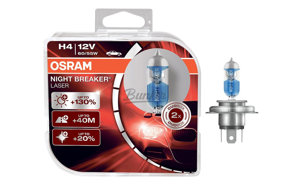 64193NBL-HCB Галогенные автолампы OSRAM Night Breaker Laser +130% H4, (компл.)