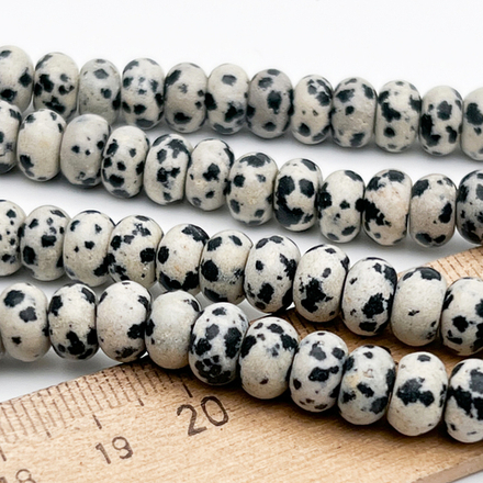 "Далматин" бусины, рондель, размер около 5*8 мм, цена за набор 18 шт (1/4 нити)
