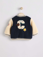 Флисовая куртка для малышей Next B79-296, Бежевый, Темно-синий