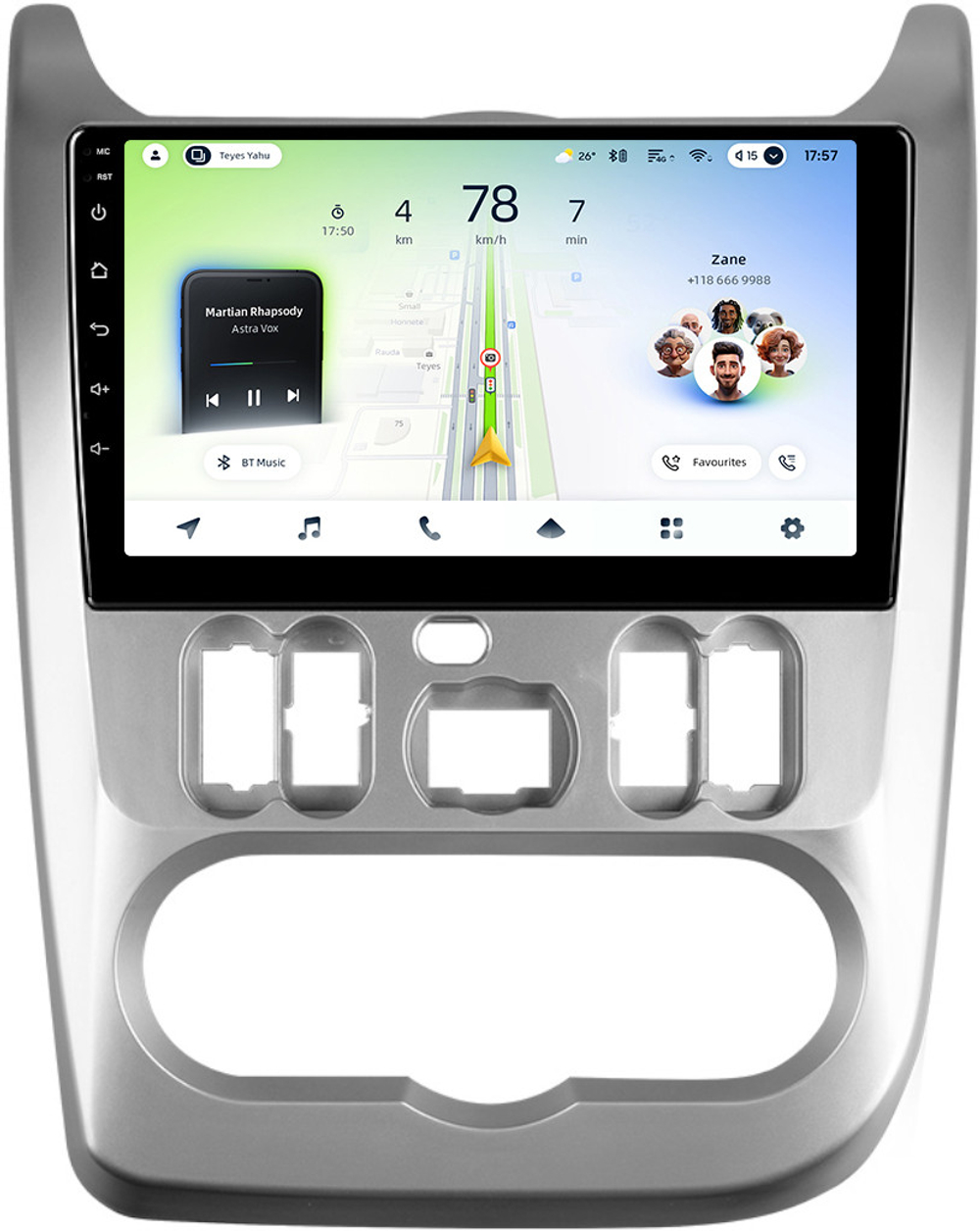 Магнитола для Renault Logan 1 2009-2014, Sandero 1 2010-2014 - Teyes CC4L монитор 9" IPS на Android 14, Snapdragon 662, CarPlay, 4G SIM-слот