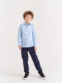 Рубашка для мальчика "Голубая" 7+