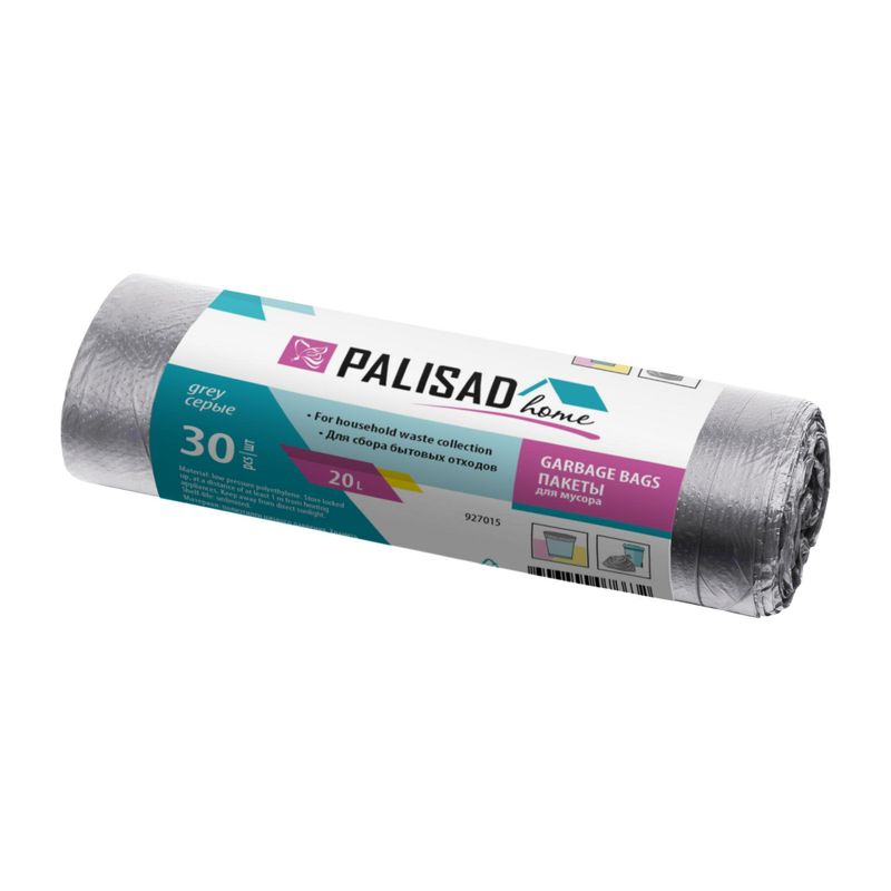 Пакет мусорный PALISAD 30 л серый 50 шт/рул 50 рул/кор