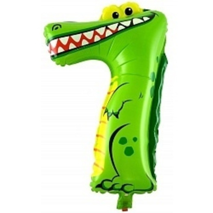 Шар с клапаном (16"/41 см) Цифра, 7 Крокодил