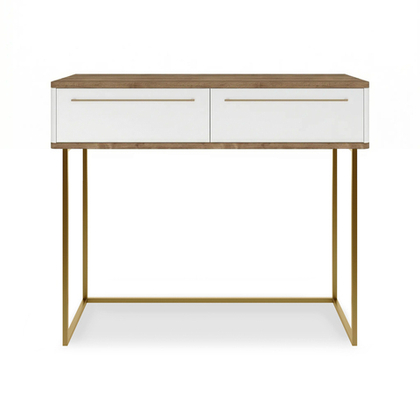 Туалетный столик консоль ROYAL 5211 эко (Дуб Веллингтон-Золото-р.золото)