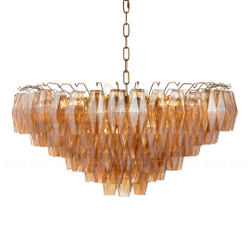 Люстра Cloyd CALCUTTA C12 / Ø80 см - латунь - янтарн.стекло (арт.11685)