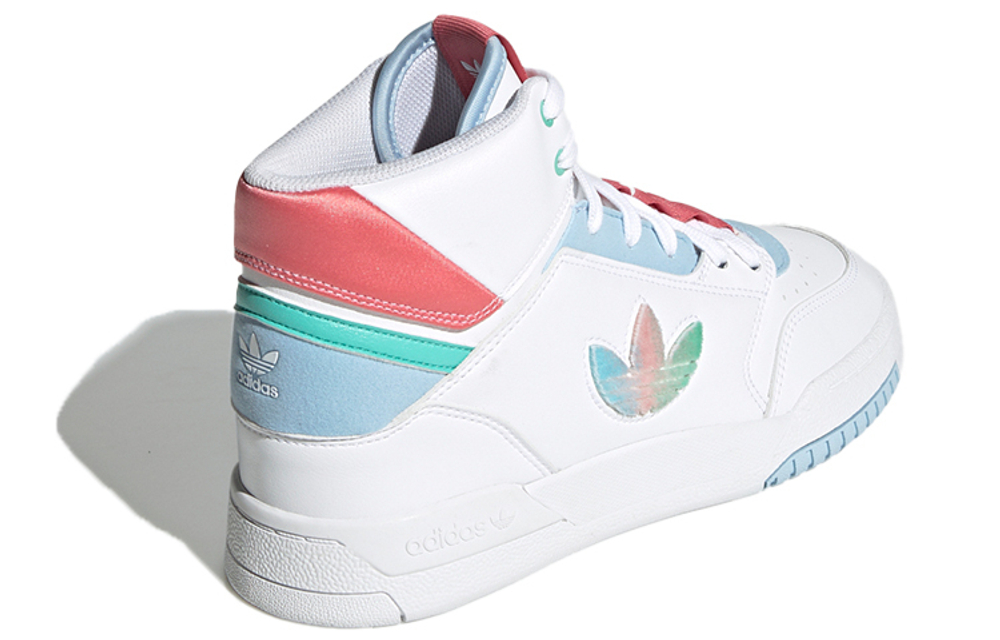 Adidas originals Drop Step XLT retro casual lightweight breathable wear-resistant high-top sneakers women's white blue powder