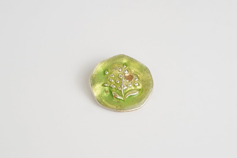 Винтажная металлическая пуговица с изображением цветка