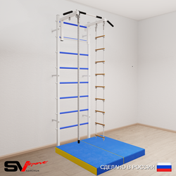 Шведская стенка Sv Sport 5144 (Турник стандарт/Канат/Лестница/Мат 1м)