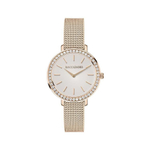 Часы Boccadamo Focus Rosegold FC003 BW/RG с минеральным стеклом, кристаллами Swarovski