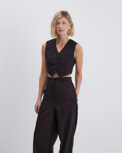 Жилет из шерсти Гуччи горький шоколад