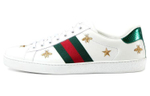 GUCCI Gucci ACE Leather Embroidered Bee Sneakers Men's White