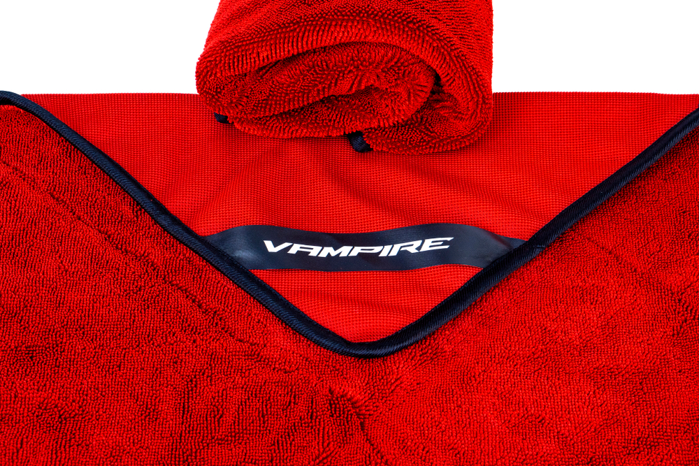 Полотенце VAMPIRE SoloWipe Premium впитывающее одностороннее из микрофибры 500х600 мм, КРАСНОЕ, 800 гр/м2