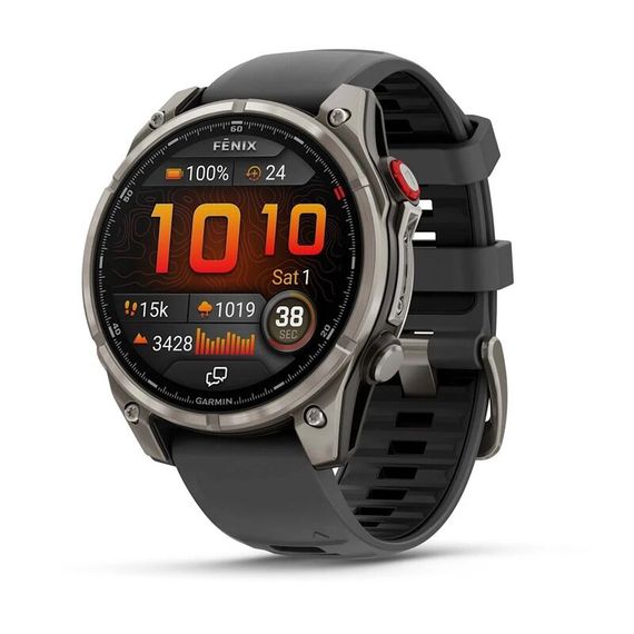 Часы GARMIN FENIX 8 PRO 47mm Amoled Sapphire Lens Titanium With Graphite/Black Silicone Band