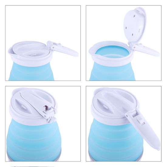 Чайник электрический 0,8 л. силиконовый складной Kamille KM-1724 голубой с белым