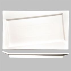 Блюдо прямоугольное 30,5*18 см со смещенным дном Asymmetry белое фарфор P.L. Proff Cuisine [1]