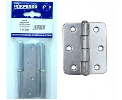 Петля накладная 1х110 оцинкованная левая (2 шт BL) (цена за уп) НАКРЕПКО 114204
