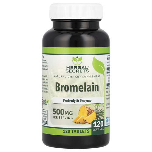 Herbal Secrets, Бромелаин, 500 мг, 120 таблеток