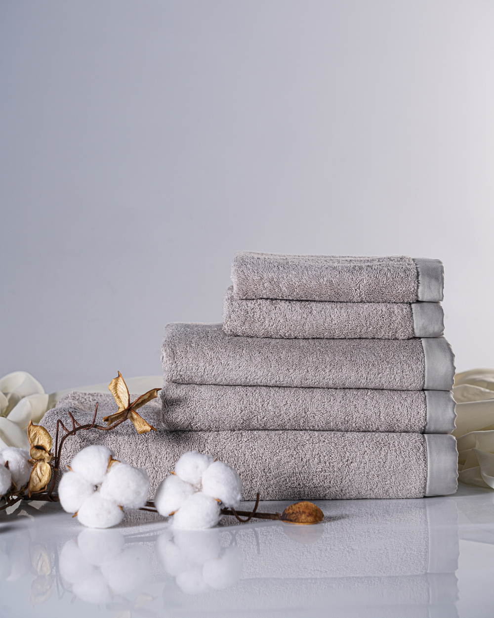 Набор полотенец 5шт Claire Batiste Atelier Adour бежево-серый