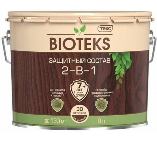 Биотекс 9л Палисандр защитный состав 2-в-1 ТЕКС