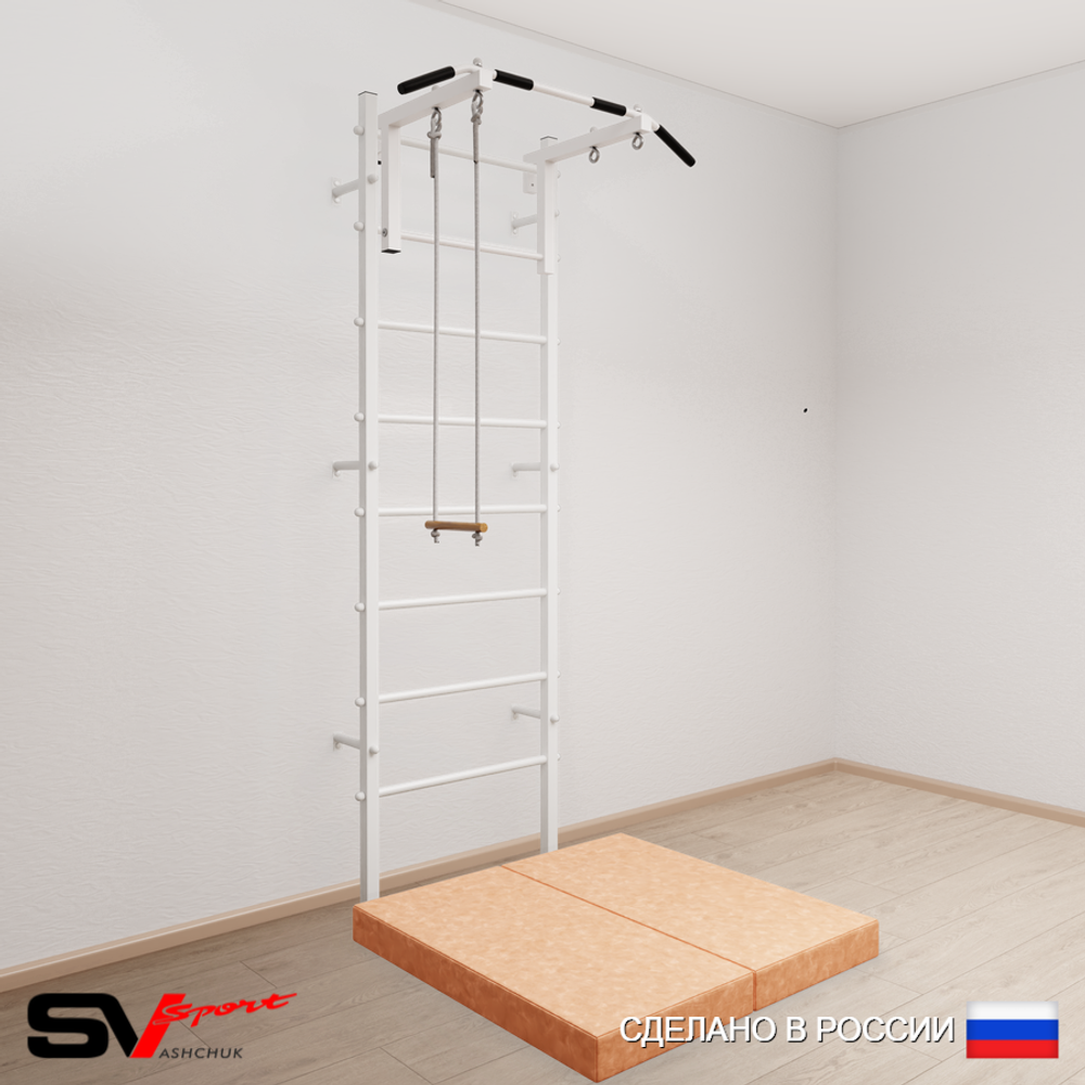 Шведская стенка Sv Sport усиленная 6124 (Турник стандарт/Трапеция/Мат 1м)
