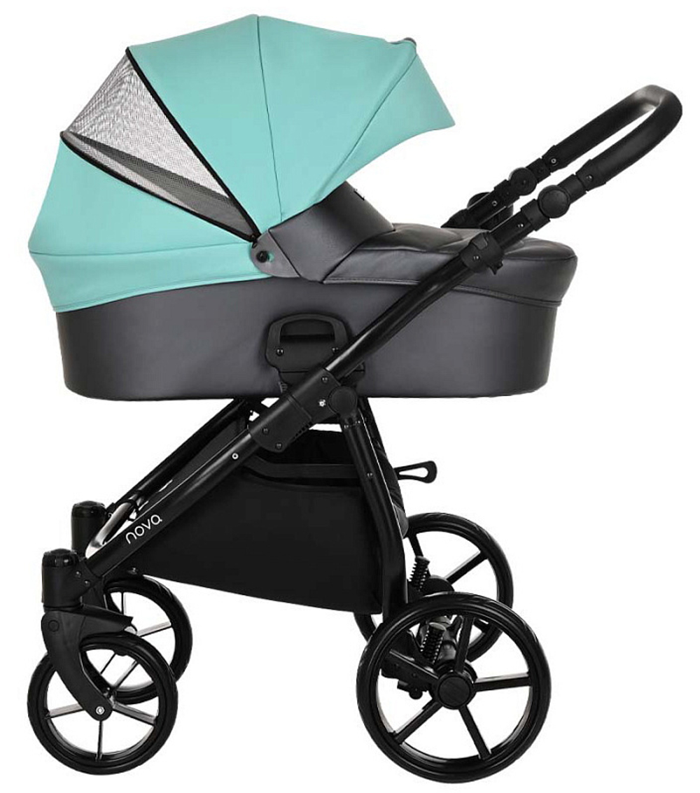 Детская коляска Tutis Novo Reflective 3 в 1 1142236 Кожа Antracite Metalic/Mint