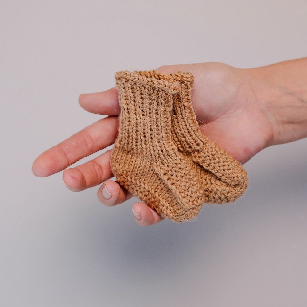 Носочки шерстяные для недоношенных "Песок" 0+